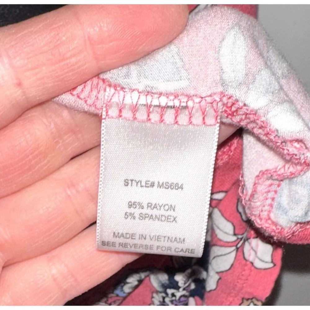 Always Indigo Pink Floral Print Short Sleeve Open shawl